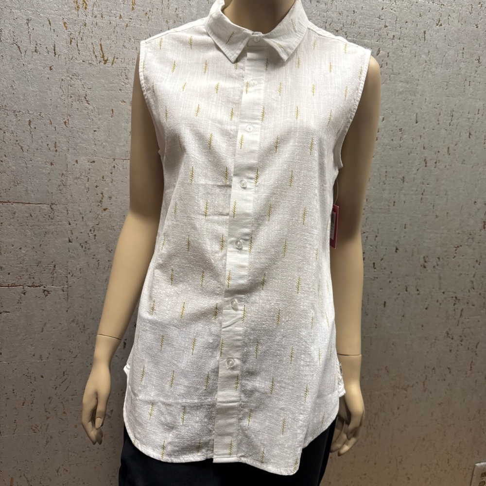Kimes Ranch Yellow Sleeveless Button Down Blouse